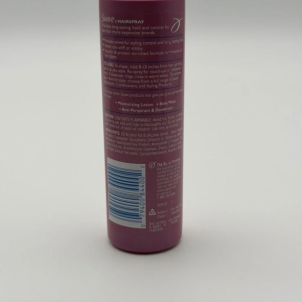 Suave Maximum Hold Non-Aerosol Hairspray Vitamin Protein Enriched 6.5oz‎ Purple